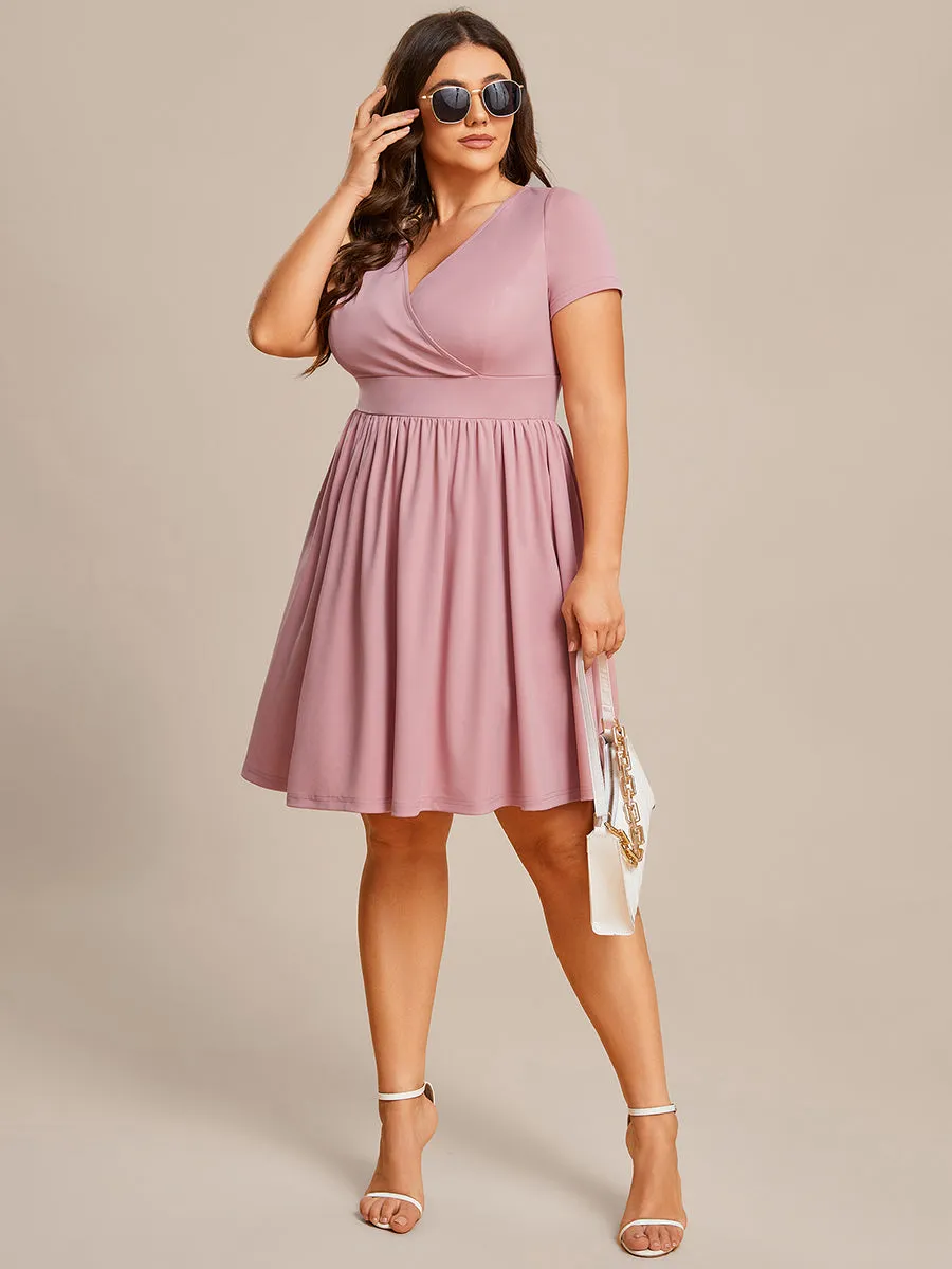 Plus Knee Length V Ncek Knitted Wholesale Cocktail Dresses