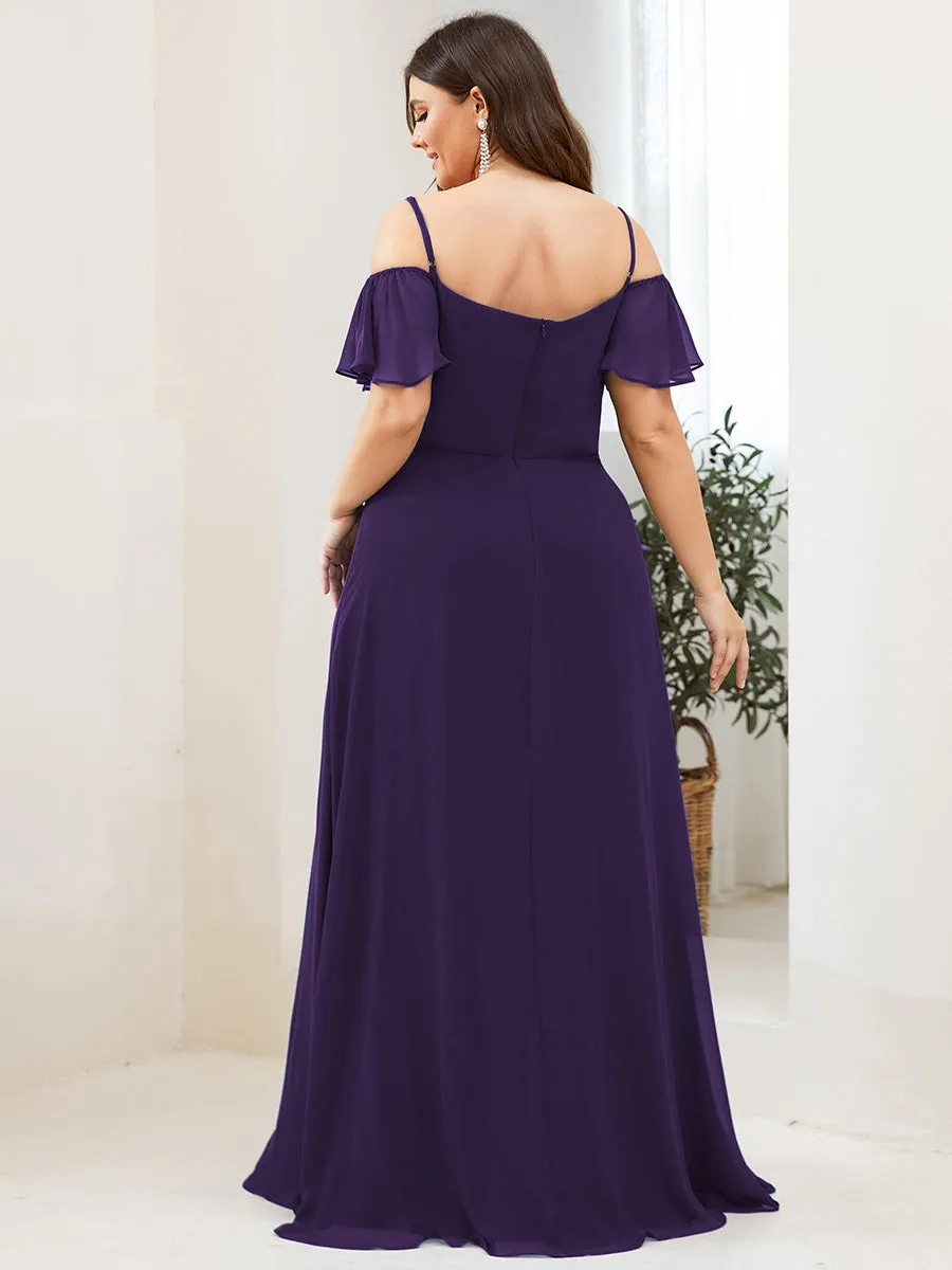 Plus Size Flattering Deep V Neck Wholesale Bridesmaid Dresses