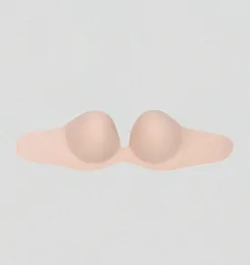 Smooth strapless stick on bra [Beige]