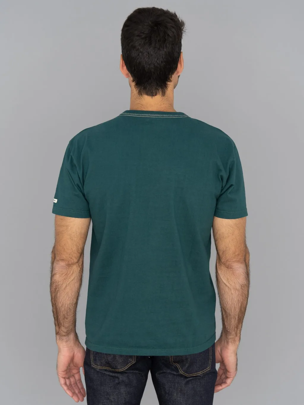 The Flat Head Loopwheeled Heavyweight Plain T-Shirt Dark Green