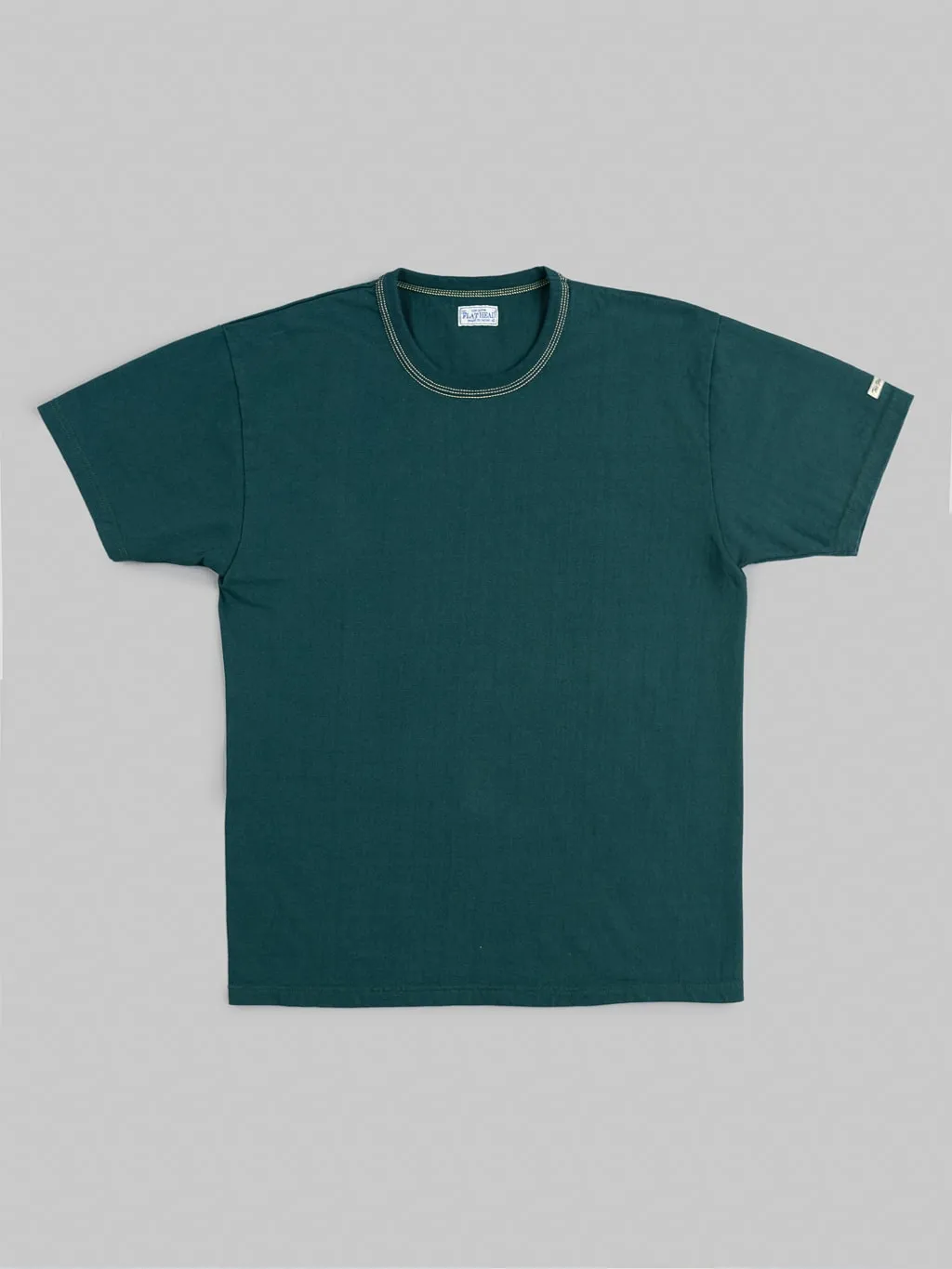 The Flat Head Loopwheeled Heavyweight Plain T-Shirt Dark Green