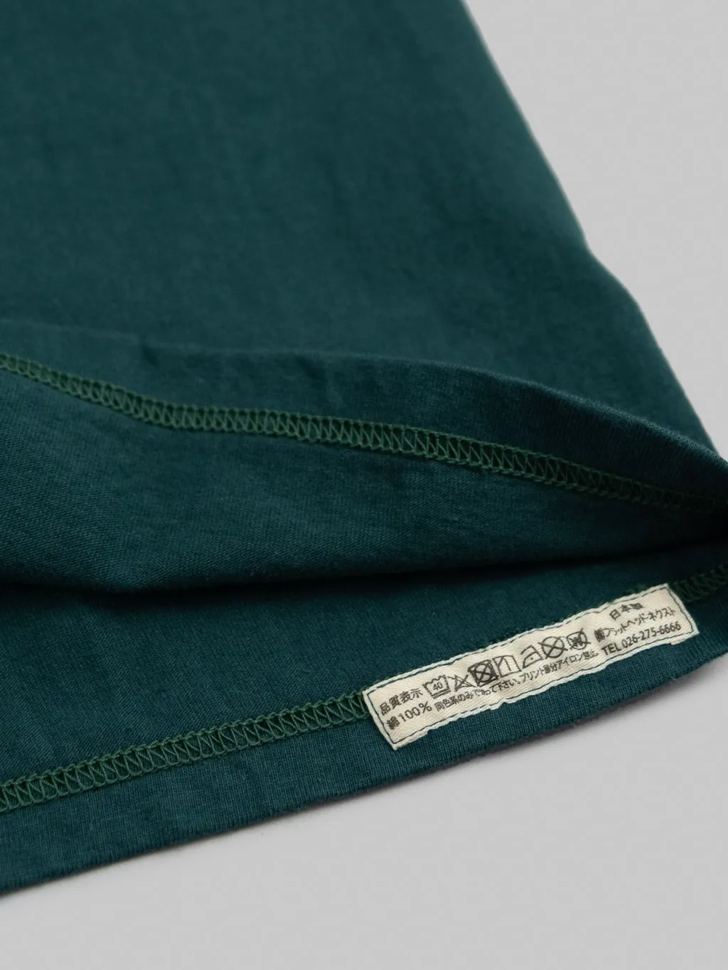 The Flat Head Loopwheeled Heavyweight Plain T-Shirt Dark Green