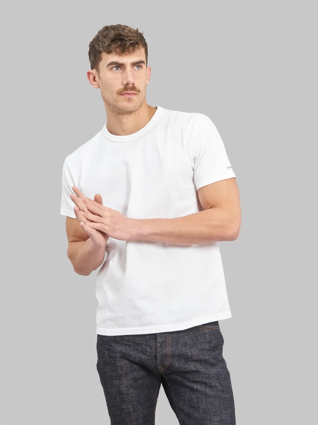 The Flat Head Loopwheeled Heavyweight Plain T-Shirt White