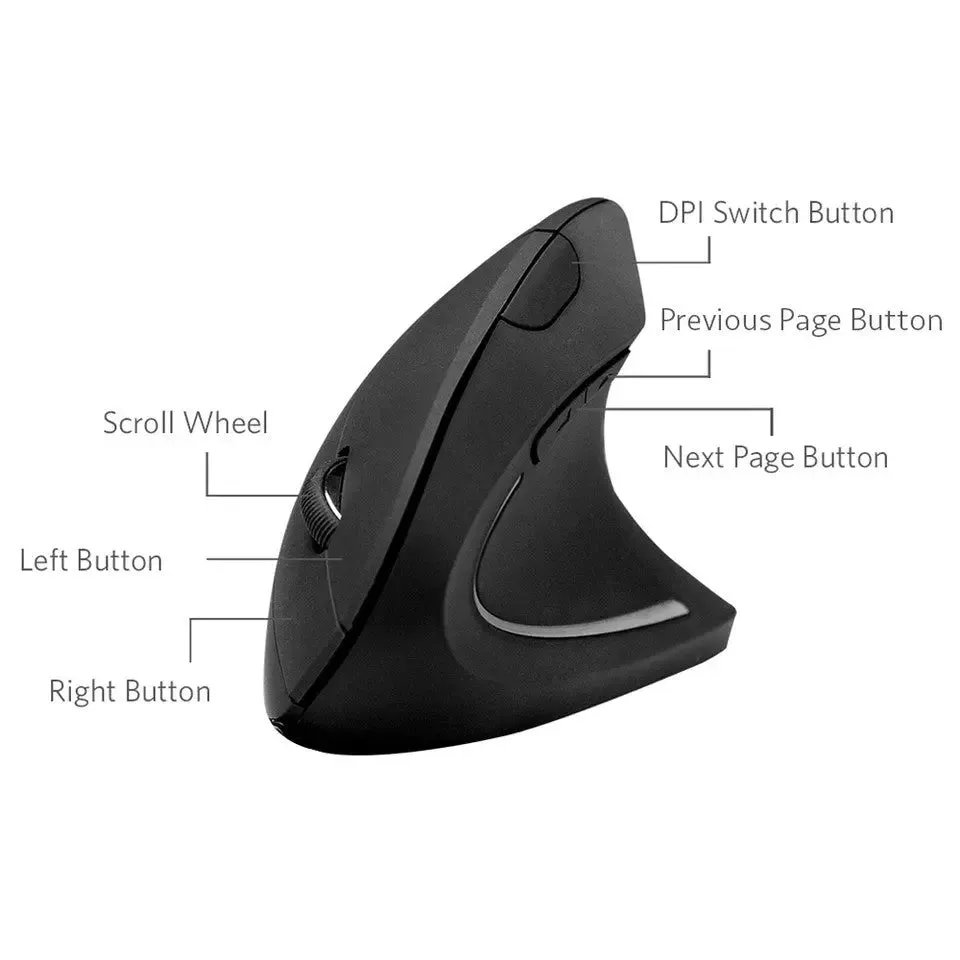 Wireless Vertical Ergonomic Optical Mouse A7852