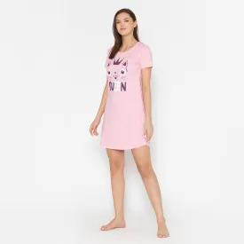 Women Cotton Sleepshirt - Orchid Pink