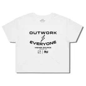 Women's Outwork Everyone Street Crop Tee - White / Black